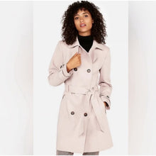 Load image into Gallery viewer, Express Double-Breasted Belted Outdoor Casual Trench Coat Blush Pink M NWT
