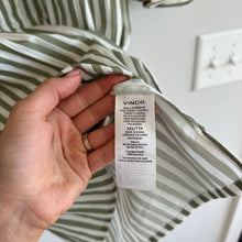 Load image into Gallery viewer, Vince Coast Striped Long Sleeve Shirtdress Green White
