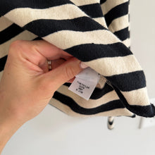 Load image into Gallery viewer, Perfectwhitetee Taylor Striped Long Sleeve Cropped Top Black Cream M
