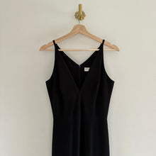 Load image into Gallery viewer, Dress The Population Iris Crepe Plunge V-Neck High Slit Sleeveless Gown Black 6

