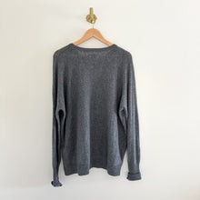 Load image into Gallery viewer, Lauren Moshi Cashmere Ladona Electric Evil Eye Draped Fit Pullover Sweater Gray XL
