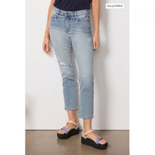 Load image into Gallery viewer, Evereve The Ever Straight High Rise Distressed Denim Cropped Jeans Blue 26
