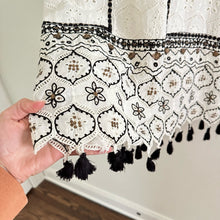 Load image into Gallery viewer, Anthropologie Hemant &amp; Nandita Aditya Embroidered Eyelet Tassel Casual Mini Dress White M
