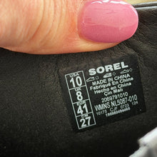 Load image into Gallery viewer, Sorel Joanie IV Slide Leather Open-Toe Wedge Sandals Black 10

