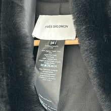 Load image into Gallery viewer, Yves Salomon Draped Lacon Lamb Leather Open Jacket Black 34 NWT
