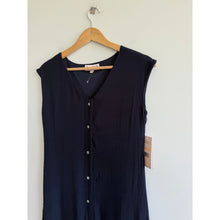 Load image into Gallery viewer, NANETTE Nanette Lepore Button Front Sleeveless Midi Dress Navy Blue 2 NWT
