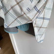 Load image into Gallery viewer, 7 Diamonds Generation Plaid Pattern Soft Knit Shacket Blue L
