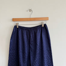Load image into Gallery viewer, Victoria's Secret Satin Jacquard High Rise Pajama Pants Navy Blue S
