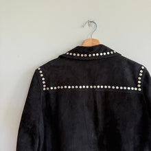Load image into Gallery viewer, Zadig &amp; Voltaire Lala Suede Leather Studded Button Front Jacket Black L NWT
