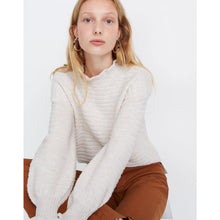 Load image into Gallery viewer, Madewell Ruffle-Neck Long Sleeve Casual Pullover Sweater Cream L
