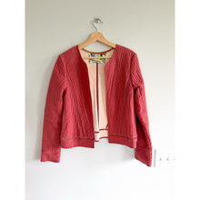 Load image into Gallery viewer, Akemi + Kin Open-Front Long Sleeve Casual Quilted Jacket Pink M
