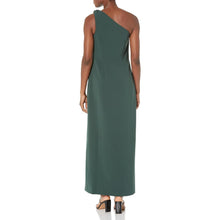 Load image into Gallery viewer, Shoshanna Margo Hunter Midnight Crepe Front Slit Maxi Dress Green 4
