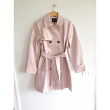 Load image into Gallery viewer, Express Double-Breasted Belted Outdoor Casual Trench Coat Blush Pink M NWT

