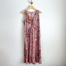 Load image into Gallery viewer, NWT Madewell Lace-Up Ruffle-Hem V-Neck Sleeveless Midi Dress Brown 6
