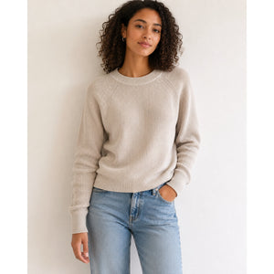 Treasure & Bond Crew Neck Knit Pullover Sweater Beige Oatmeal S NWT