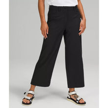 Load image into Gallery viewer, Lululemon City Sleek 5 Pocket High Rise 7/8 Length Wide Leg Pants Black 30
