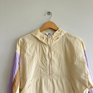 Joy Lab Pullover Hooded 1/2 Zip Cropped Windbreaker Jacket Yellow S
