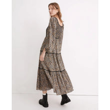Load image into Gallery viewer, Madewell Embroidered Tiered Floral Casual Midi Dress Brown Black 10 NWT
