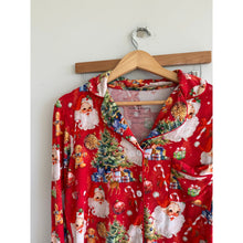 Load image into Gallery viewer, Bums &amp; Roses In The Nick of Time Santa Claus Holiday Print Pajama Set Red XS
