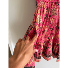 Load image into Gallery viewer, Ulla Johnson Sanna Floral Print Split Neck Mini Dress Pink 6

