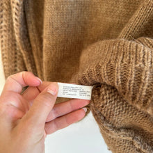 Load image into Gallery viewer, Sita Murt Anthropologie Wool Blend Mock Neck Crochet Pullover Sweater Brown 36
