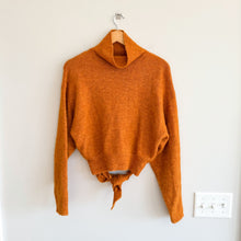 Load image into Gallery viewer, Aritizia Wilfred Lorin Alpaca Wool Turtleneck Tie-Waist Pullover Sweater Orange

