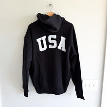 Load image into Gallery viewer, Polo Ralph Lauren USA Flag Patch Fleece Hoodie Sweatshirt Black

