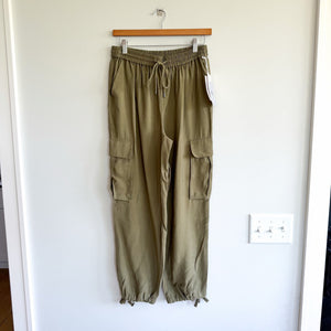 Nordstrom Cargo Pull On Drawstring Waist Jogger Pants Olive Burnt XS NWT