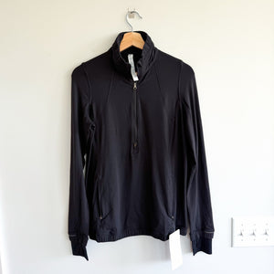 Lululemon Forthright 1/2 Zip Long Sleeve Running Activewear Pullover Black 8 NWT