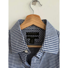 Load image into Gallery viewer, Banana Republic Gingham Pattern Slim Fit Button Up Shirt Blue M
