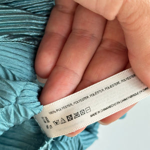 Anthropologie Floreat Crinkle Metallic V-Neck Tank Top Teal L