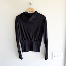 Load image into Gallery viewer, FP Movement Honey Dove Ribbed Hooded Long Sleeve Pullover Black S
