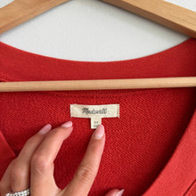 Load image into Gallery viewer, Madewell (Re)sourced Terry Sweatshirt V-Neck Short Sleeve T-Shirt Red XS
