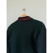 Load image into Gallery viewer, Icelandic Design Nordic Zip Up Wool Mock Neck Cardigan Green S
