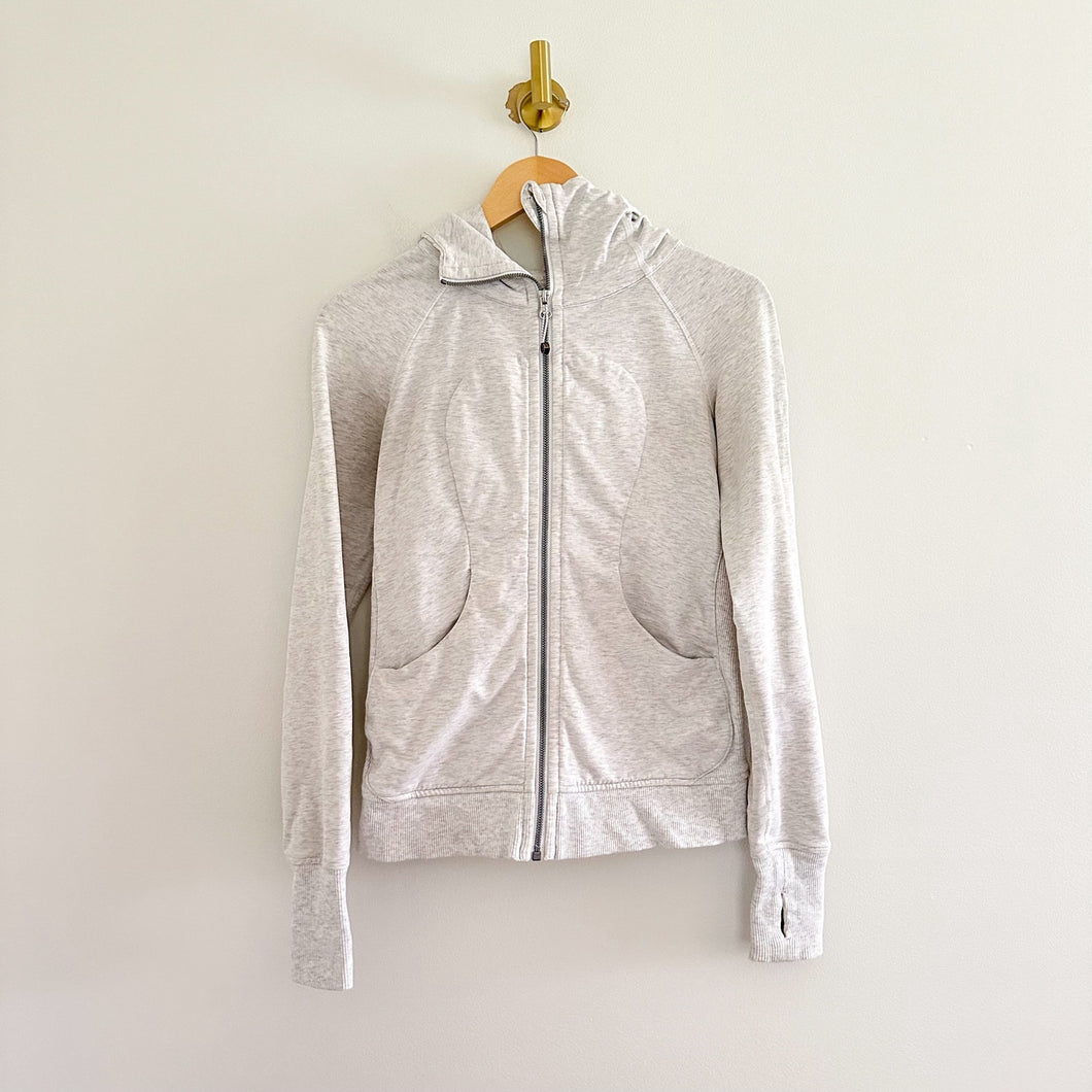 Lululemon Scuba Zip Up Hoodie III Heathered White