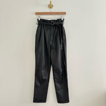 Load image into Gallery viewer, Lovers And Friends Zeal Leather High Rise Belted Paperbag Pants Black S
