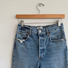 Load image into Gallery viewer, Agolde Riley Long Button-Fly High Rise Denim Straight Jeans Blue 26
