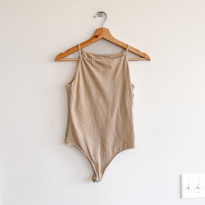 Abercrombie & Fitch Sleeveless Square Neck Bodysuit Cream S