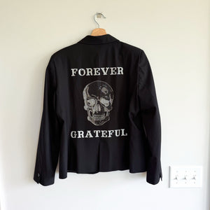 Hipchik Couture Forever Grateful Embellished Skull Blazer Black 12
