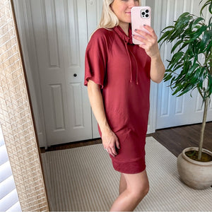 Prana Carys Hooded Dress in Mulled Wine