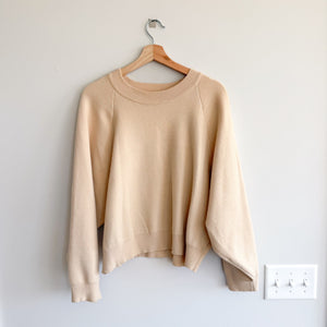 Modern Citizen Knit Crew Neck Long Sleeve Pullover Sweater Cream L