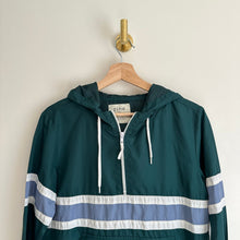 Load image into Gallery viewer, Zine 1/4 Zip Colorblock Hooded Windbreaker Jacket Green XS

