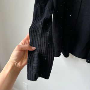 Zadig & Voltaire Cosany Rhinestone Embellished Hooded Cashmere Cardigan Black