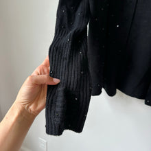 Load image into Gallery viewer, Zadig &amp; Voltaire Cosany Rhinestone Embellished Hooded Cashmere Cardigan Black
