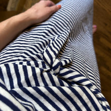Load image into Gallery viewer, Velvet by Graham &amp; Spencer Linen Blend Striped Twist Front Dress Navy White
