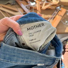 Load image into Gallery viewer, Mother The Looker Crop High Rise Ripped Denim Jeans Blue 26
