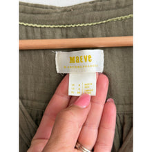 Load image into Gallery viewer, Anthropologie Maeve Katie Gauze Cotton V-Neck Long Sleeve Tunic Dress Green 4
