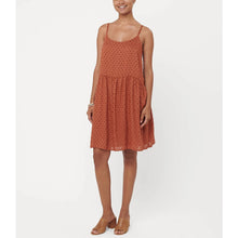 Load image into Gallery viewer, Loft Swiss Dot Cami Swing Scoop Neck Mini Dress Orange M NWT

