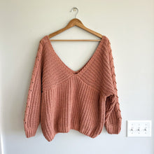 Load image into Gallery viewer, The Standard. V-Neck Long Sleeve Knit Pullover Chenille Sweater S
