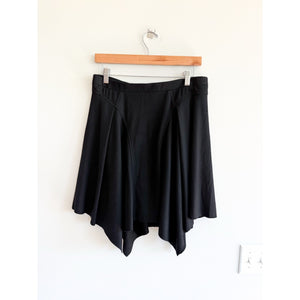 Helmut Lang Wool Pull On Asymmetric Handkerchief Hem Mini Skirt Black L